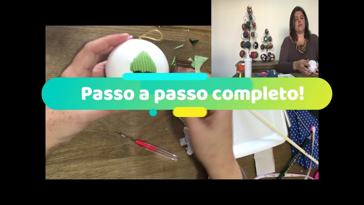 Aprenda a fazer Patchwork Embutido Customizados com Bolas de Natal
