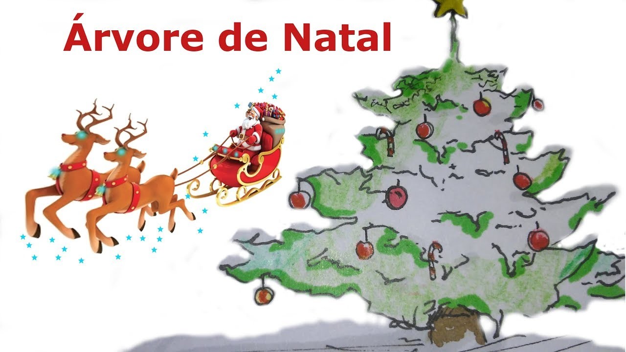 Árvore de Natal - Como desenhar? Christmas Tree - How to draw? Feliz Natal, Draw 4 kids