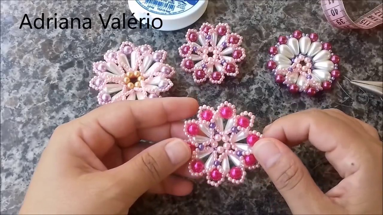 Como fazer: Flor estrela de pérolas gotas - Adriana Valério