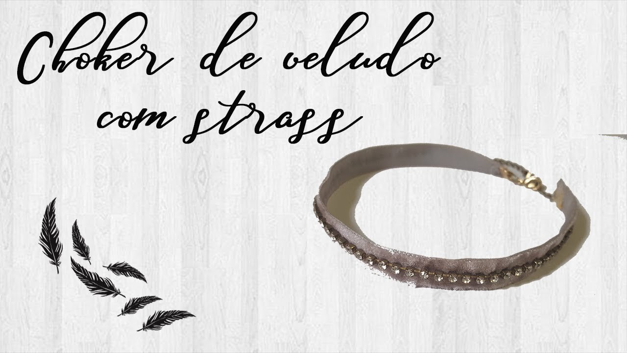 D.I.Y Choker de veludo com strass
