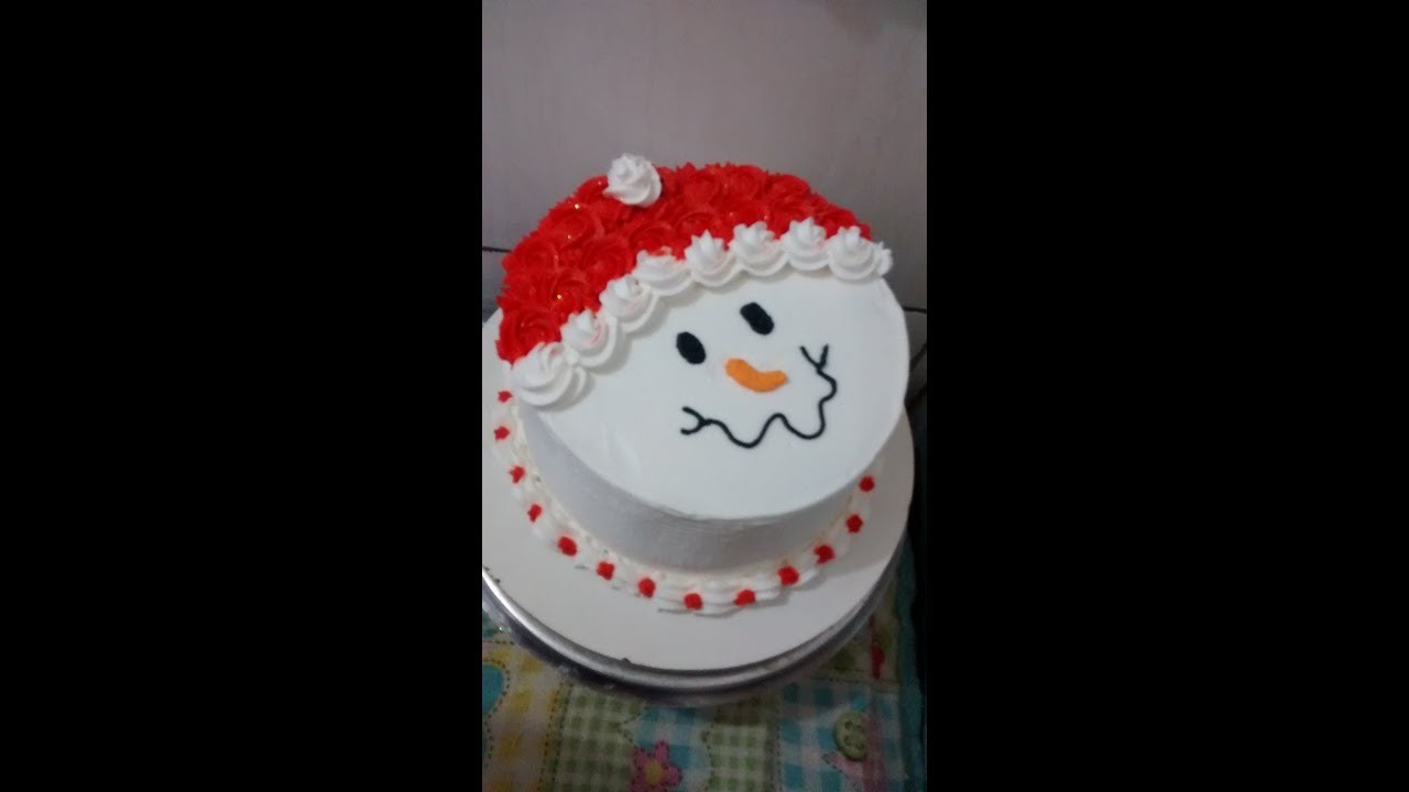 Decoração Bolo Boneco de Neve. Bolo Natal #mundodocedamari