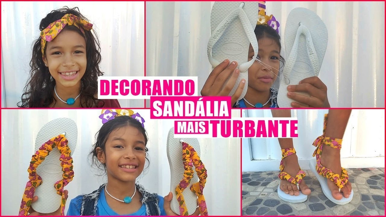 DEIXANDO MINHA SANDÁLIA FASHION + TURBANTE! | DIY | por Cantinho da Antonella