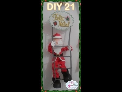 #DIY 21 - Enfeite de Porta Papai Noel na escada