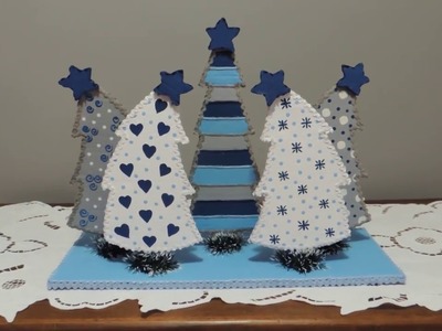 DIY -  ÁRVORE DE NATAL PARA APARADOR FEITA DE PAPELÃO - # 6 - DECORAÇÃO BY RÚBIA AGUIAR