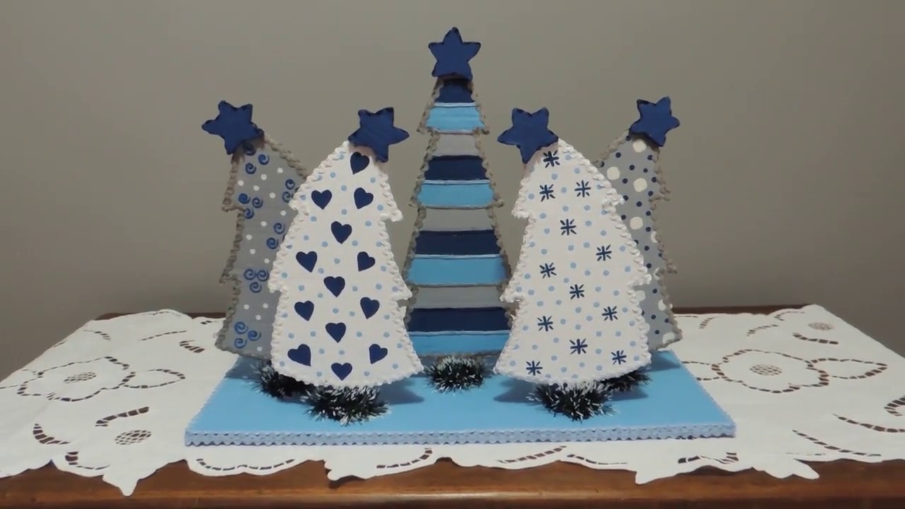 DIY -  ÁRVORE DE NATAL PARA APARADOR FEITA DE PAPELÃO - # 6 - DECORAÇÃO BY RÚBIA AGUIAR