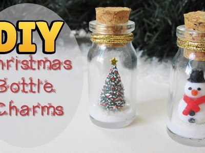 DIY: Bottle Charms de Natal para Enfeitar sua Árvore ???? Boneco de Neve ⛄ Árvore de Natal Miniatura