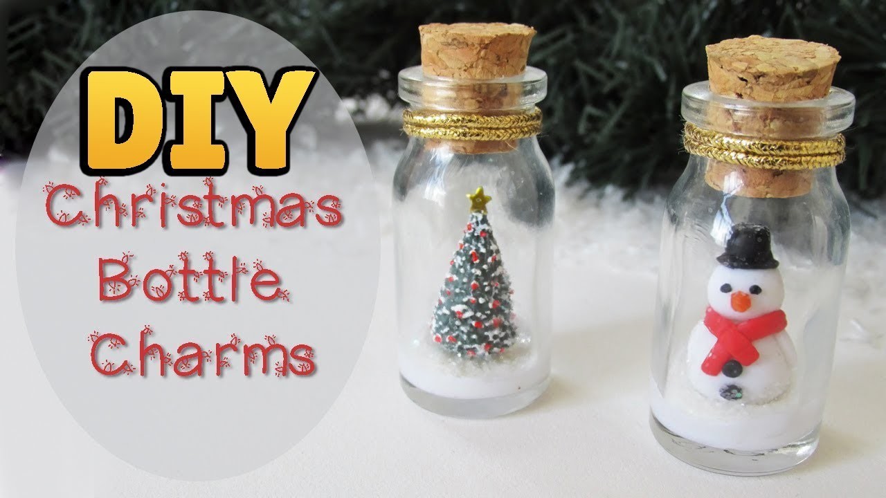 DIY: Bottle Charms de Natal para Enfeitar sua Árvore ???? Boneco de Neve ⛄ Árvore de Natal Miniatura