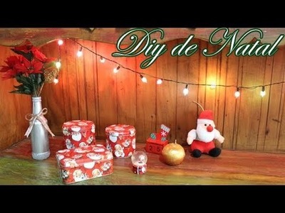 DIY DE NATAL - Garrafa e Vela Decorada #xmas