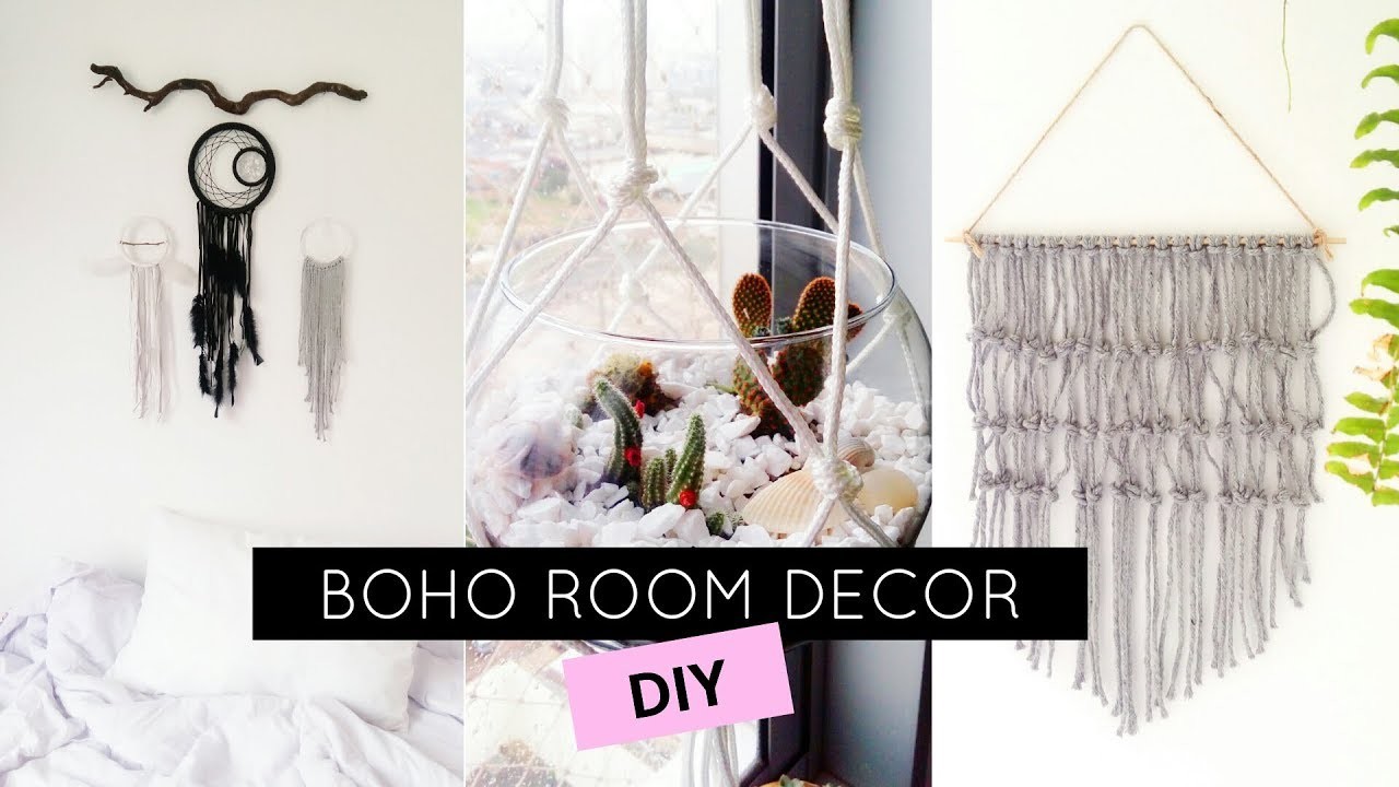 DIY EASY BOHO ROOM DECOR | Decoração TUMBLR para quarto!