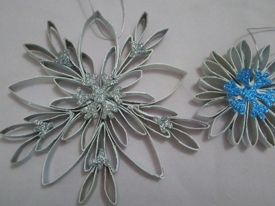 Diy: flocos de neve super baratinho para sua árvore de natal. Feito com rolo de papel.