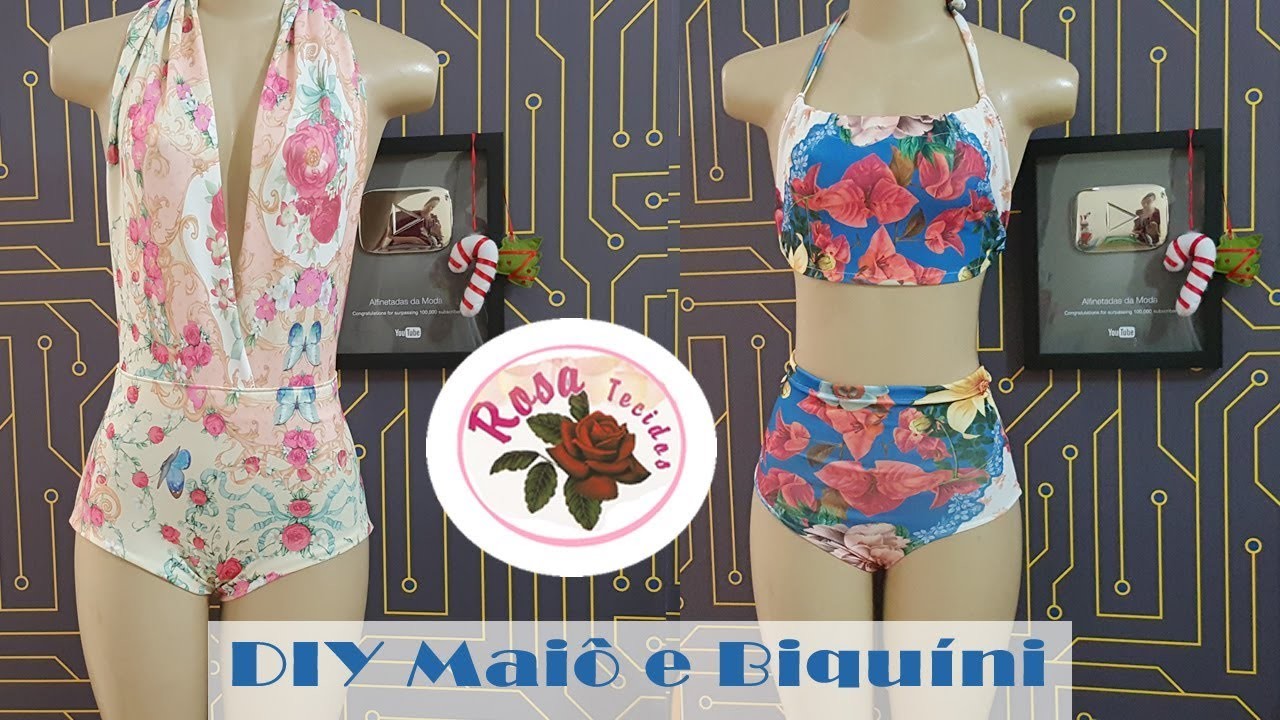 DIY _ Moda Praia - Biquíni e Maiô ou Body + Molde - Curso de Corte e Costura - Passo a Passo