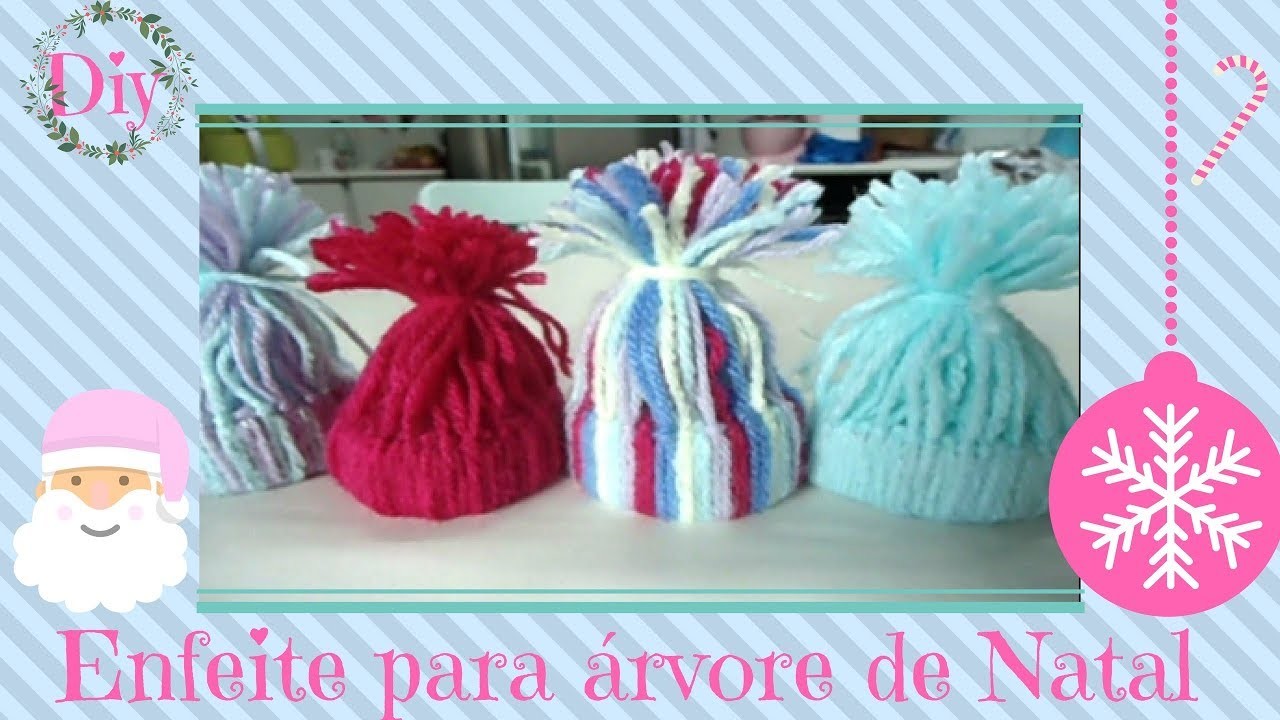 ????DIY - Toquinha de lã para árvore de Natal????