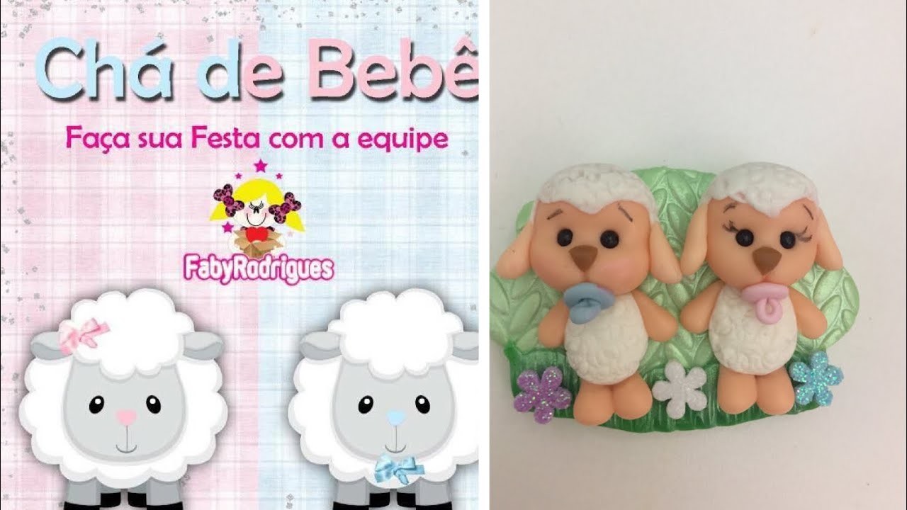 Faça sua festa com a Equipe Faby Rodrigues| Chá de Bebê | DIY ovelha biscuit