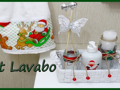 Kit Lavabo. Banheiro de Natal, 3 peças lindas e fáceis de fazer