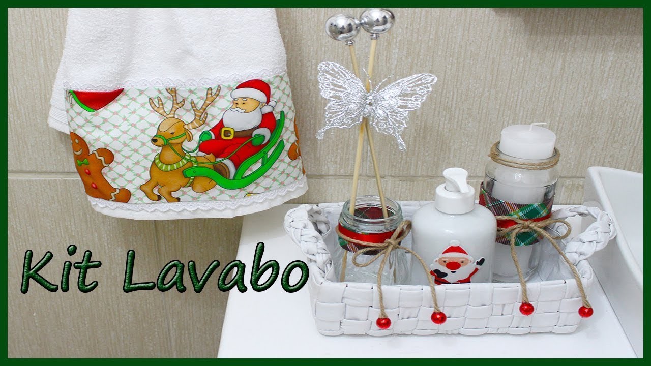Kit Lavabo. Banheiro de Natal, 3 peças lindas e fáceis de fazer