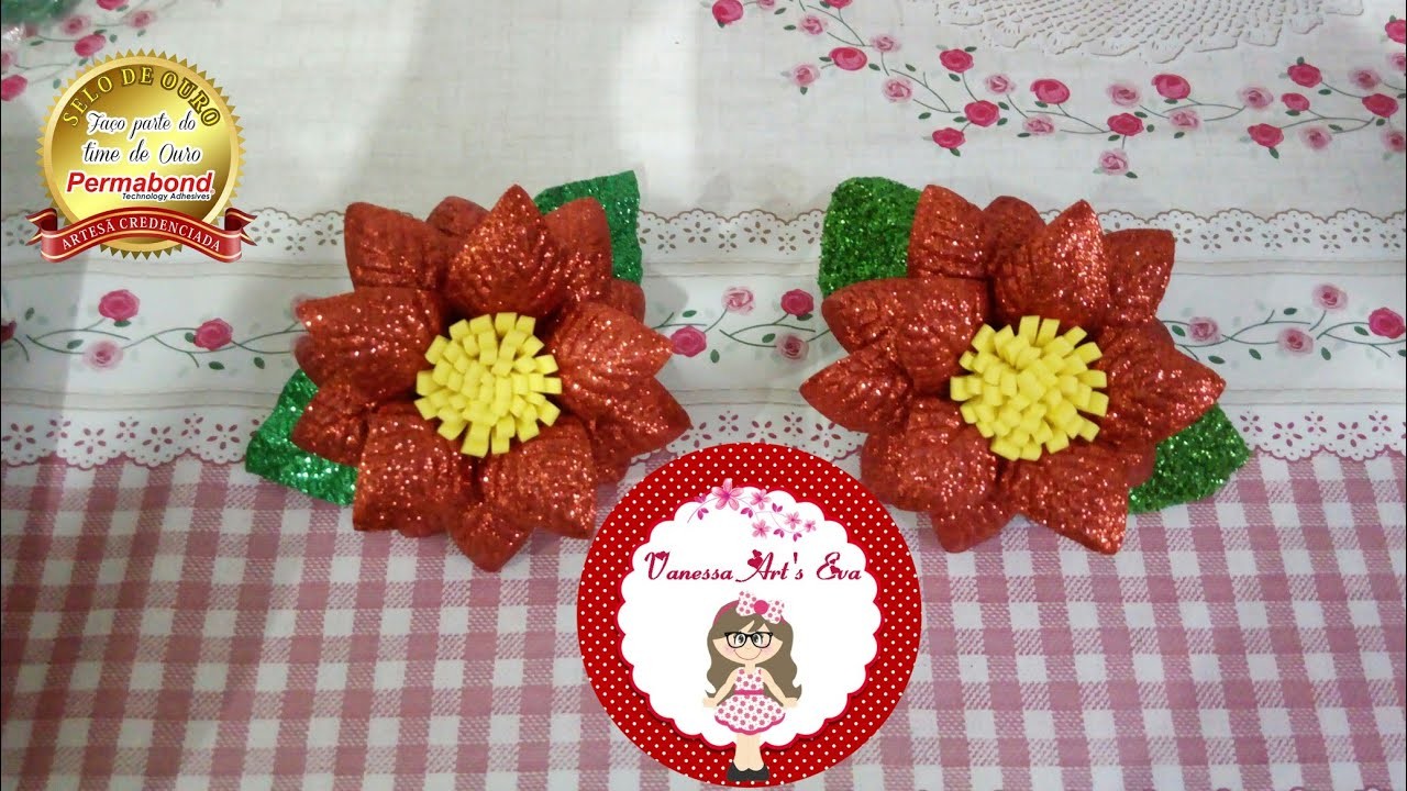 Porta guardanapo flor apiadinha EVA (Natal)