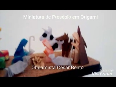 Presépio em Miniatura de Origami que cabe na palma da mão