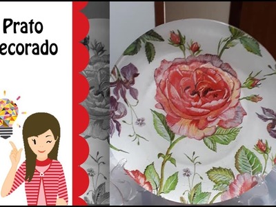 #1 Prato Decorado com Papel de Guardanapo - Elisete Alves