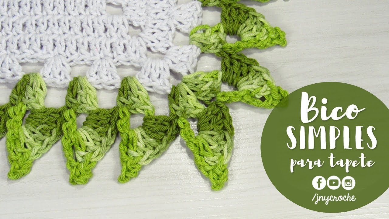 Bico de crochê simples e fácil para tapete | AULA 3 - JNY Crochê