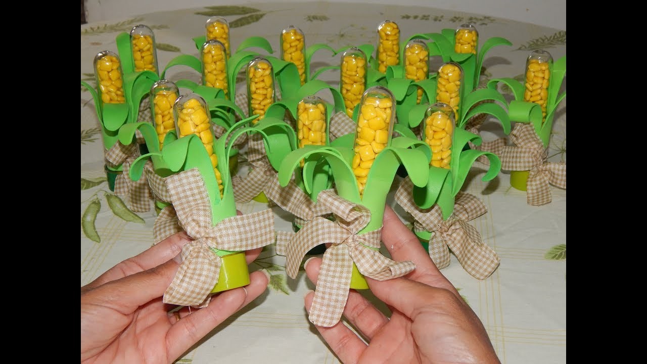 DIY: Como fazer tubete  decorado usando EVA, espiga do milho