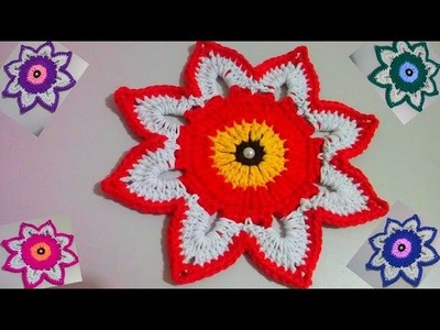 Flor de Crochê - Quer aprender esta linda flor - Assista o vídeo