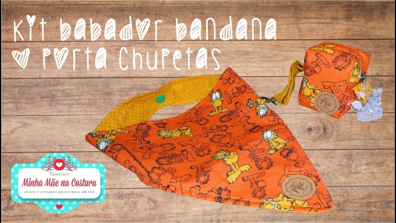 Kit babador bandana e porta chupetas | Minha Mãe na Costura