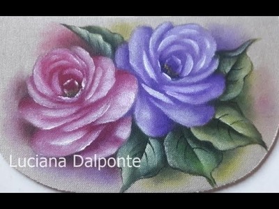 Pintura de rosas em tecido emborrachado , Luciana Dalponte