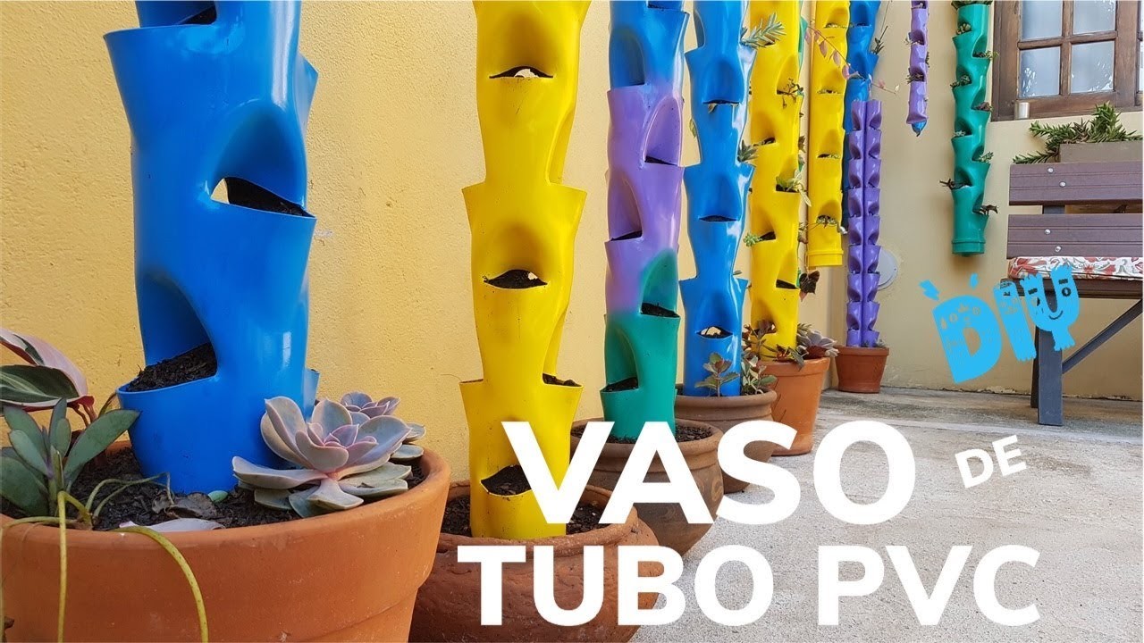 VASO DE TUBO PVC, COMO FAZER VASO PARA PLANTAS FEITO DE CANO PVC PIPE GARDEN - GLASS TUBE PVC PIPE