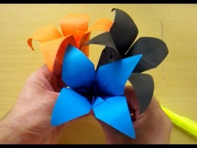Como fazer um Origami de uma Flor (How to Make an Origami Flower) | Origamigos