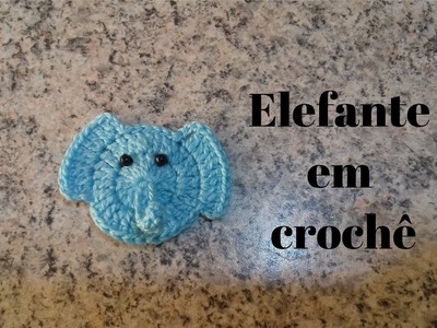 Elefante em crochê para aplicação