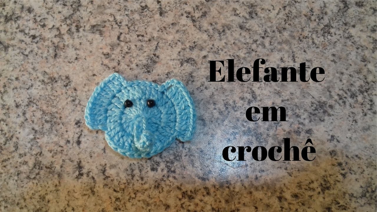 Elefante em crochê para aplicação