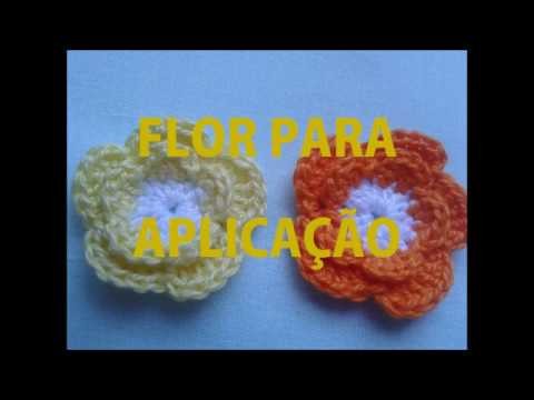 Flor em crochê para aplicação