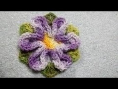 Flor lilás de crochê para tapetes, fácil de fazer ( flor do tapete losango) cristina crochê