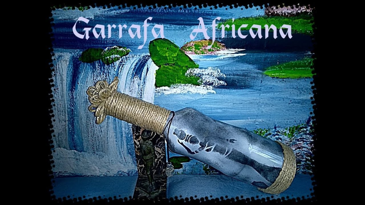 Garrafa Rústica com pintura em  Stencil (africana).