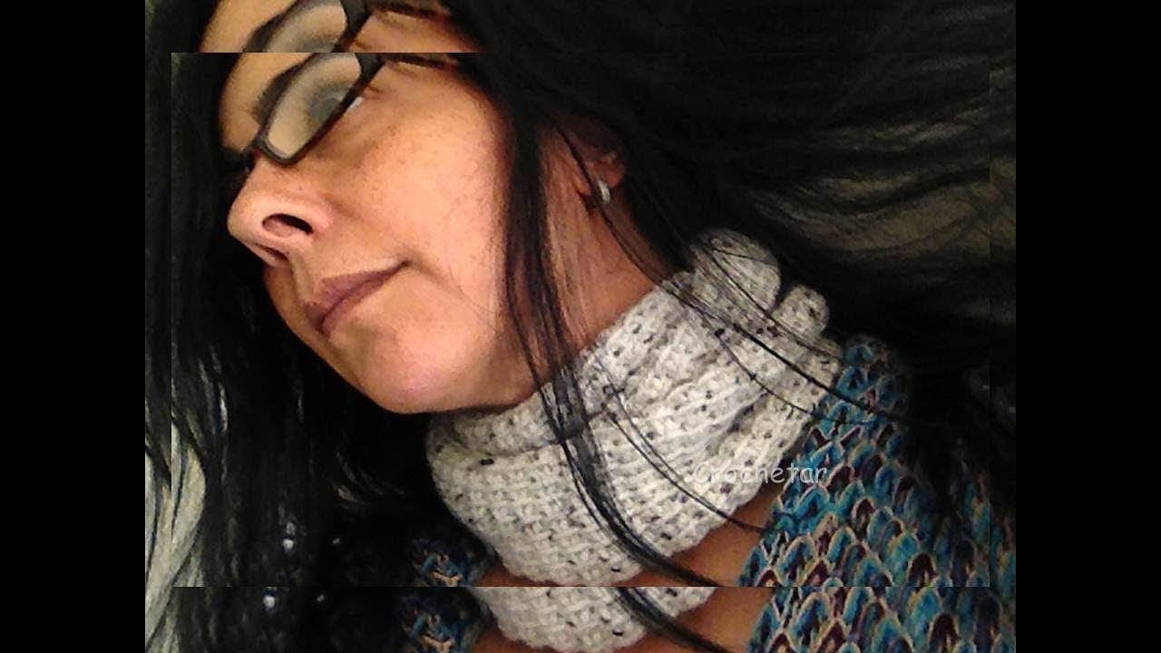 Gola crochê Tunisiano. ponto palito - Professora Maria Rita