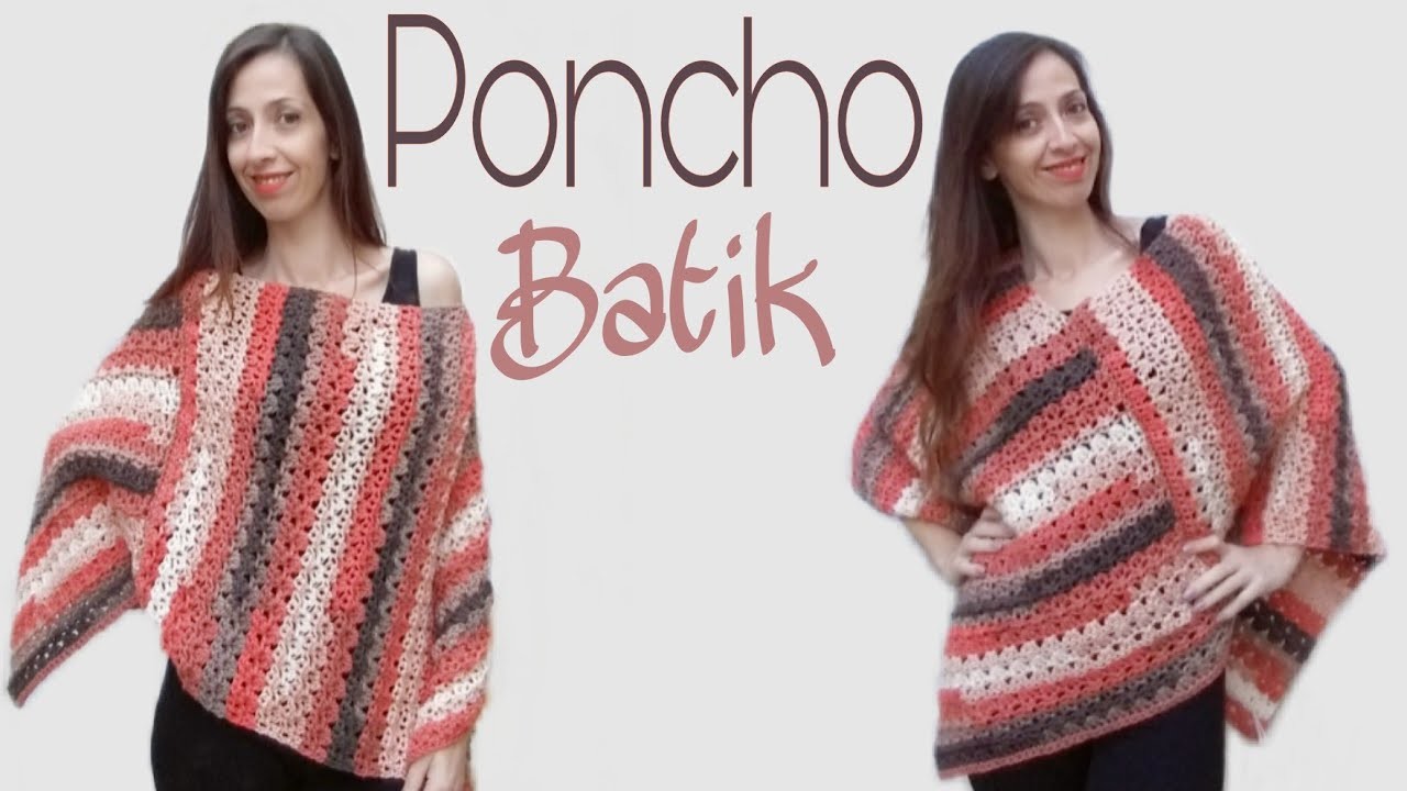Poncho de Crochê Batik Maxi