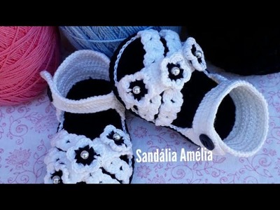 Sandália Amélia em crochê - 10cm