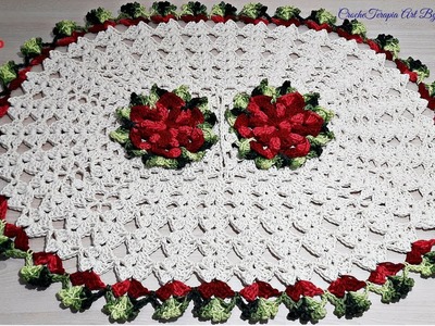Tapete Pia -  Jogo de Banheiro em Crochê Floral