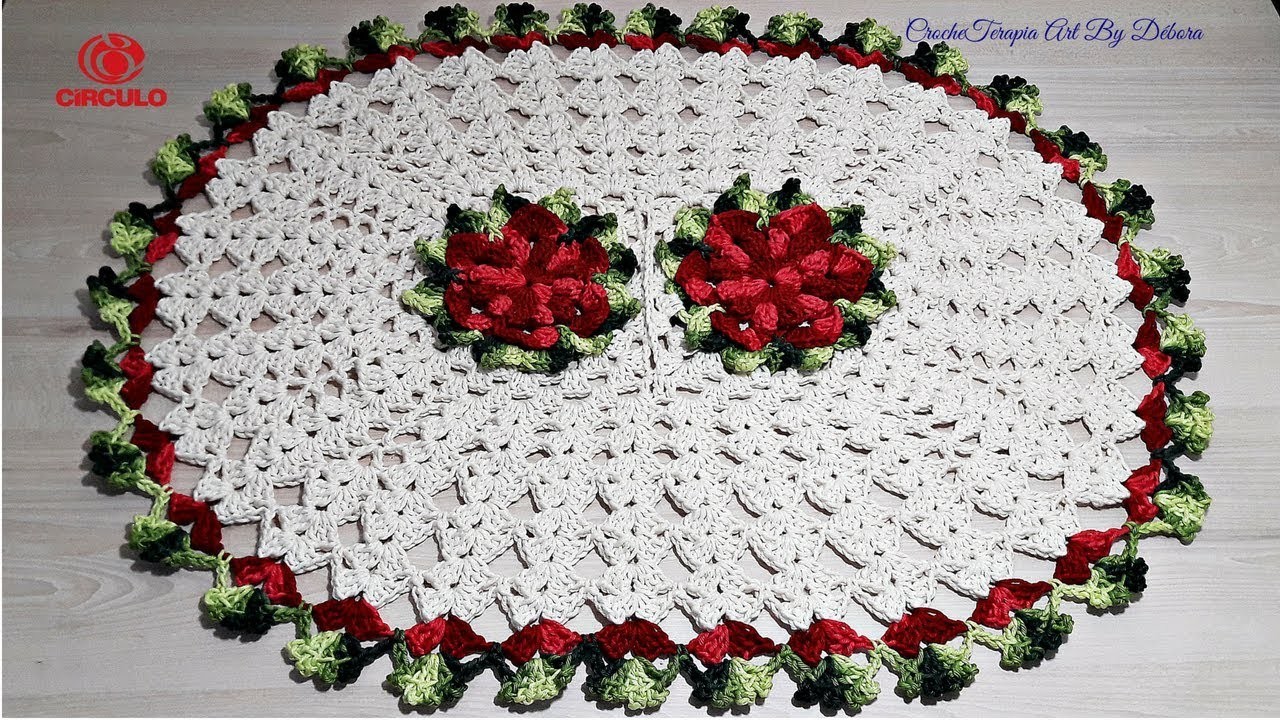 Tapete Pia -  Jogo de Banheiro em Crochê Floral
