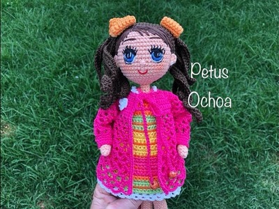 Teje pelo en crochet muñeca Lucia amigurumis by Petus 4a. parte