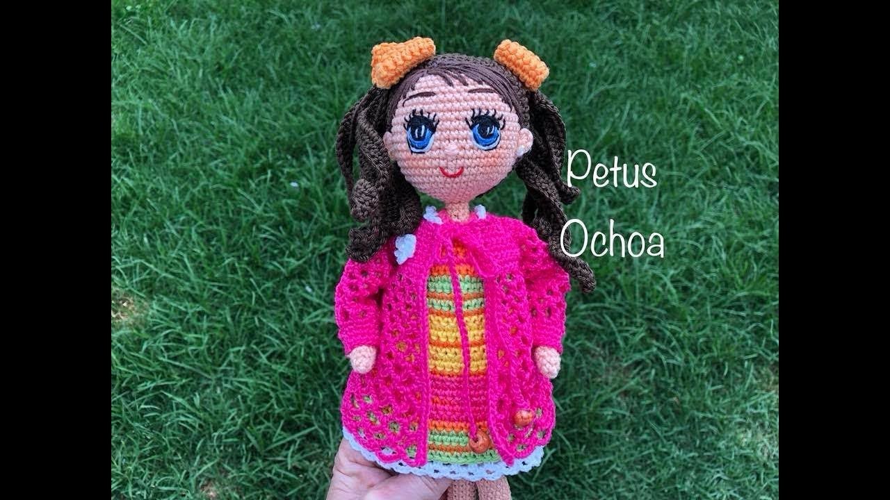 Teje pelo en crochet muñeca Lucia amigurumis by Petus 4a. parte