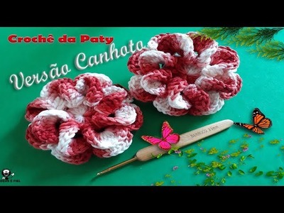 {Versão Canhoto}Flor de Crochê Caracol