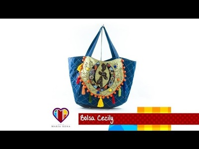 Aula em vídeo de bolsa decorada de tecido Cecily. Make a decorative fabric bag. Fabric bags