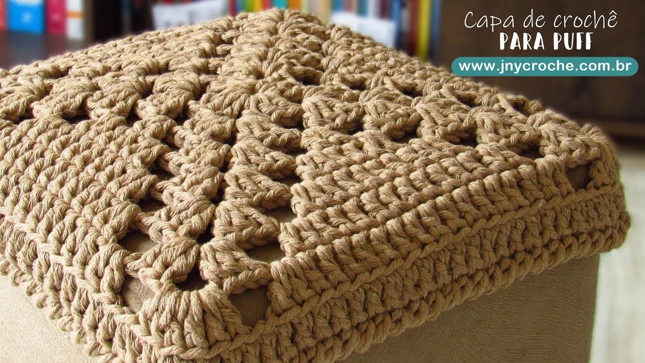 Capa para puff de crochê | qualquer tamanho - JNY Crochê