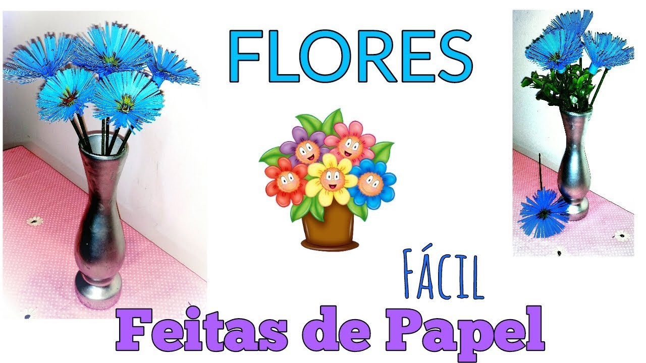 DIY - COMO FAZER FLORES COM PAPEL. FÁCIL. Paper Flower