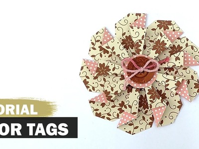 DIY | Flor de papel feita com tags | Tutorial | PAP