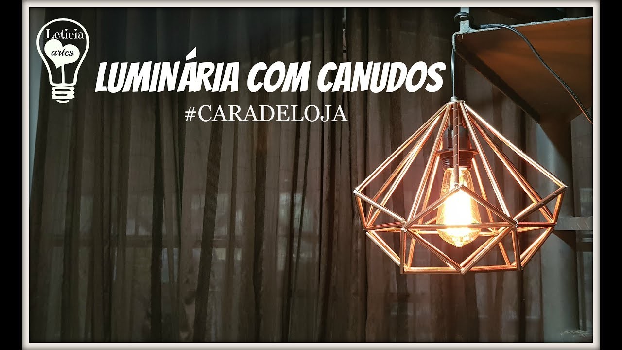 DIY LUMINÁRIA DIAMENTE COM  CANUDO #CARADELOJA LETICIAARTES
