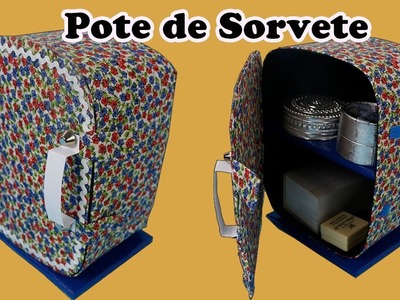 Mini Armário de POTE DE SORVETE - #reciclarte