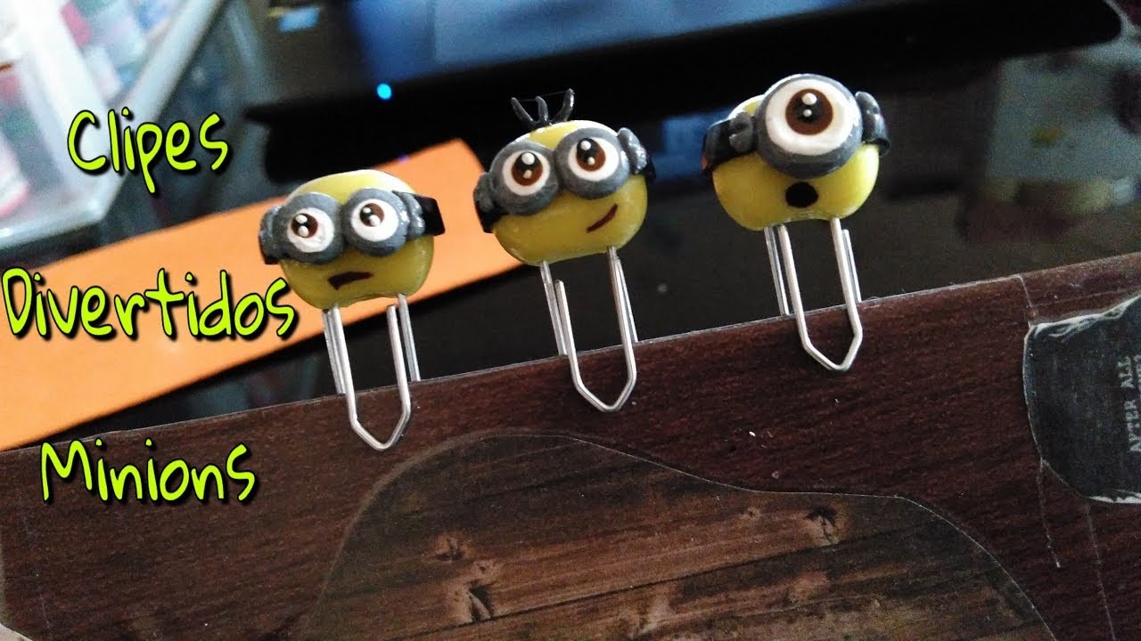 Minions em Biscuit - Clipes de Papel Decorados!!!