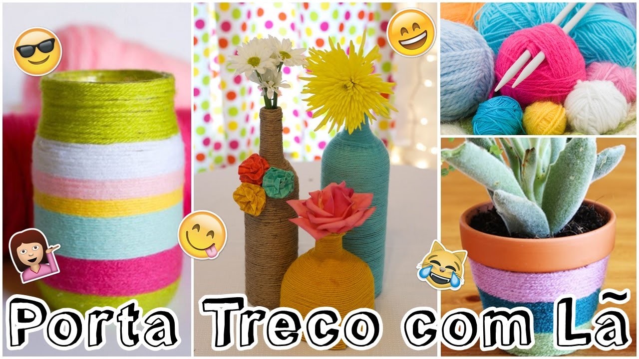 ♥Porta Treco Customizado com Lã♥